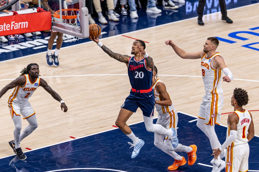 JalenJohn Collins vs Atlanta Hawks at Intuit Dome in Inglewood California on November 10th, 2025. Photo Credit: BZFilms Sports Marketing Agency - Bruno De Witt Zanotto