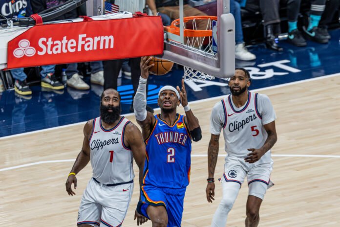 Shai Gilgeous-Alexander vs LA Clippers at Intuit Dome in Inglewood California. Photo Credit: BZFilms Sports Marketing Agency - Bruno De Witt Zanotto