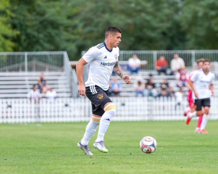 Los Angeles Galaxy Gabriel Pec (11) dribbles the ball vs St. Louis Fc at Coachella Valley Invitational match up on February 11th, 2026 - Photo Credit: Angel Almada for LaMomentum