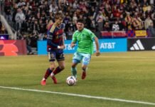 Real Salt Lake’s Fortress Holds: 2-1 Victory Extends Historic Home Dominance Over Seattle Real Salt Lake Sergi Solans dribbles the ball at an MLS Game America First Field in Sandy, Utah on February 28th, 2026 - Photo Credit - David Hermandez