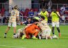 One Knoxville SC Celebrating after defeating DC United in penalties 6-5 in the Lamar US Open Cup at Audi Field in Washington DC on April 15th, 2026 - Photo Credits - Omar Yair Soto with LAMomentum