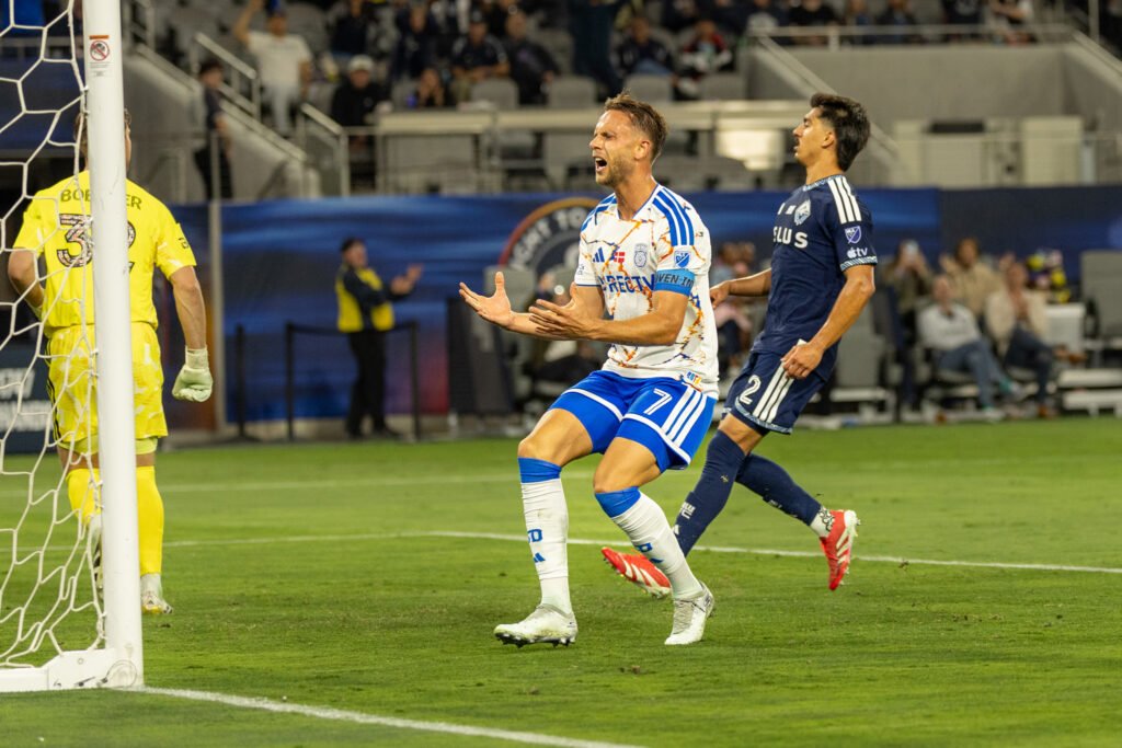 SAN DIEGO FC vs VANCOUVER WHITECAPS FC May 23, 2026 Marcus Ingvarsten (7) of San Diego FC expresses the frustration of the home team after he misses a wide open shot at Snapdragon Stadium in San Diego, CA - photo by Adrian Perez of LAMomentum