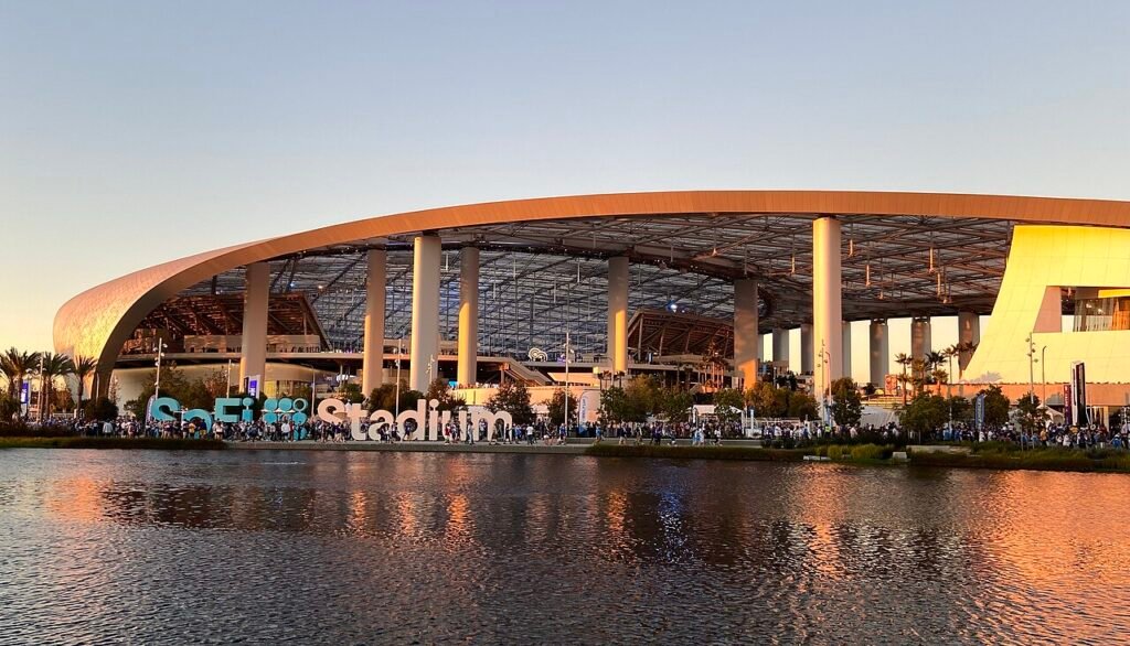 SoFi Stadium in Inglewood, California, home of the Los Angeles Rams.