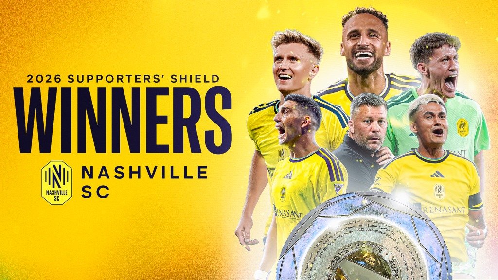 Nashville SC 2026 Supporters' Shield Winners graphic