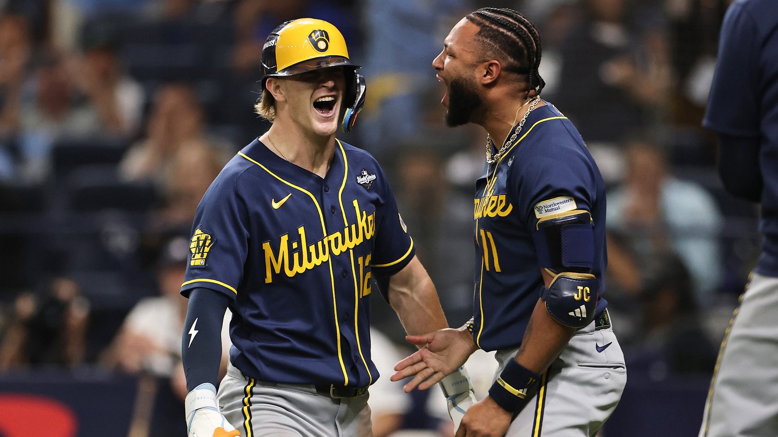 Cooper Pratt celebrating